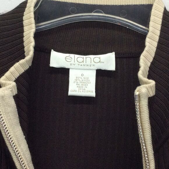 Elana By Tanner Women’s Silk Blend Sweater Set Sz 0/1 Full Zip Cardigan 0 Tank 1 - Picture 11 of 12